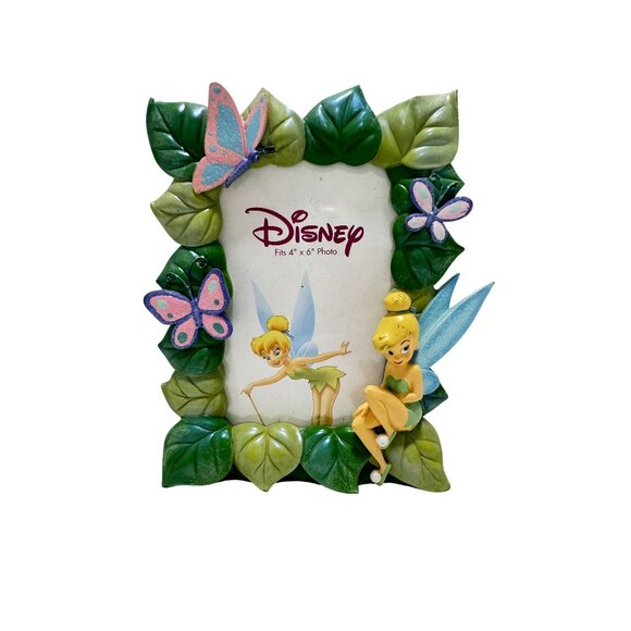 Disney Tinkerbell 3D Frame Flowers and Butterflies Vertical 4 x 6 Photo - Picture 1 of 4